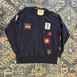 British Vintage Boxing patch navy sweatshirt size 3 XL